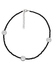 Fashion Black Beaded Pearl Necklace