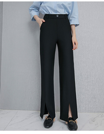 Fashion Split Fork 6xl (190-220 Catties) Nylon High Waist Slit Suit Trousers