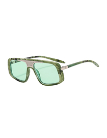Fashion C7 Green Frame Green Film Pc Double Beam Large Frame Sunglasses