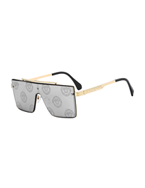 Fashion C7 Gold Frame White Mercury Pc Square Large Frame Sunglasses