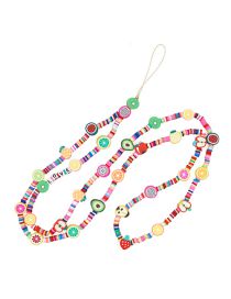 Fashion 7# Colorful Clay Fruit Beaded Phone Chain