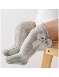 Fashion Grey Cotton Ribbon Baby Socks
