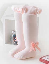 Fashion Light Pink Velvet Bow Baby Pantyhose