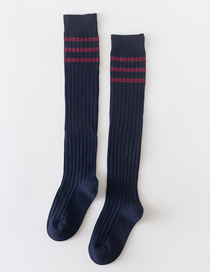 Fashion Navy Blue Cotton Knit Baby Thigh Socks