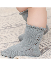 Fashion Gray Blue Cotton Cutout Children Socks