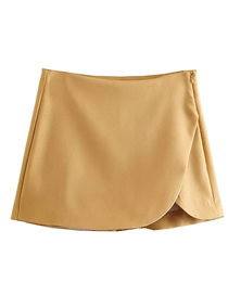 Fashion Light Brown Polyester Slit Skirt