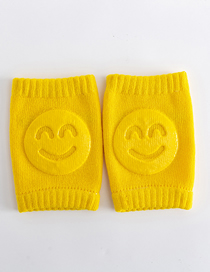 Fashion Mustard Cotton Smiley Baby Crawling Kneepads