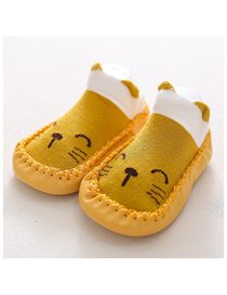 Fashion Yellow Cat Cotton Non-slip Soft Bottom Baby Toddler Socks