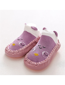 Fashion Purple Cat Cotton Non-slip Soft Bottom Baby Toddler Socks