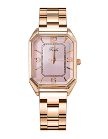 Fashion Digital Nail Powder Stainless Steel Square Dial Watch