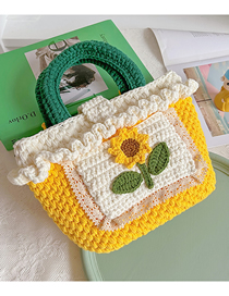 Fashion Sunflower Tote Bag Wool Crochet Sunflower Tote