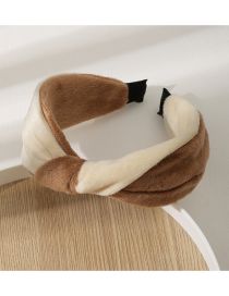 Fashion Rice Coffee Fabric Crossover Wide Brim Headband