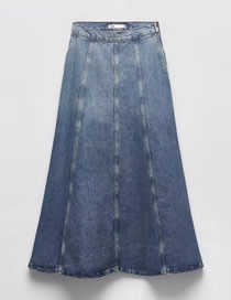 Fashion Blue Denim Flared Skirt