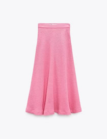 Fashion Pink Geometric Textured Mermaid Skirt