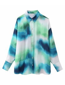 Fashion Multicolor Tie-dye Lapel-breasted Shirt