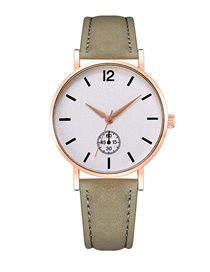 Fashion Grey Alloy Round Dial Brushed Strap Watch