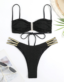 Fashion Black Polyester Backpack One-piece Swimsuit