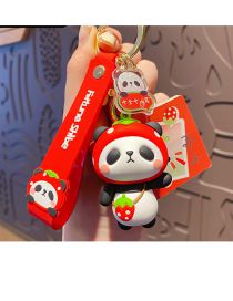 Fashion Genuine Panda Pendant-panda Little Strawberry Cartoon Fruit Panda Keychain