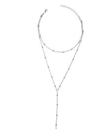 Fashion Silver Alloy Ball Chain Necklace