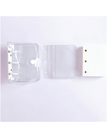 Fashion White 3-hole Loose-leaf Pvc Transparent Shell Pocket Book