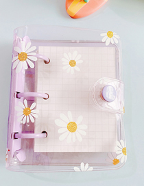 Fashion Purple Daisy (80 Inner Pages + 3 Storage Bags) 3-hole Loose-leaf Pvc Transparent Shell Pocket Book