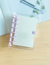 Fashion A7 Purple (including 45 Grid Pages) Transparent 6-hole Loose-leaf Soft Cover Notebook