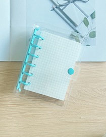 Fashion A7 Blue (including 45 Grid Pages) Transparent 6-hole Loose-leaf Soft Cover Notebook