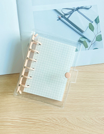 Fashion A7 Orange Powder (including 45 Grid Pages) Transparent 6-hole Loose-leaf Soft Cover Notebook