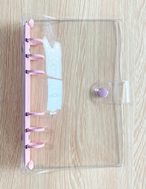 Fashion 【a6】transparent Shell-pink Clip Transparent Pvc Loose-leaf 6-hole Loose-leaf Book