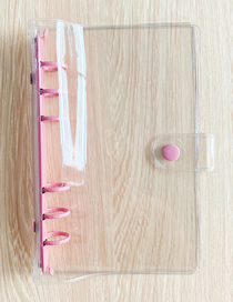Fashion 【a6】transparent Shell - Deep Pink Clip Transparent Pvc Loose-leaf 6-hole Loose-leaf Book