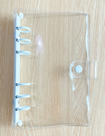Fashion 【a6】transparent Shell-white Clip Transparent Pvc Loose-leaf 6-hole Loose-leaf Book