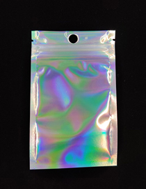 Fashion 16 Silk * 32 * 45cm * Transparent + Holographic Aluminum Foil Laser Ziplock Bag