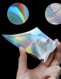 Fashion Laser Holographic Double-sided 16 Wires*16*24cm 6.8g/pc Laser Ziplock Packaging Bag