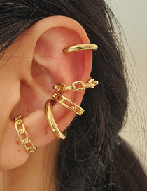 Fashion 1# Alloy Geometric Chain Round Ear Clip Set