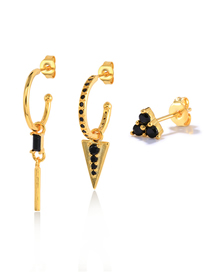 Fashion #15 Copper And Diamond Geometric Earring Set