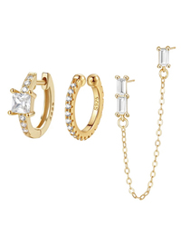 Fashion #63 Copper And Diamond Geometric Earring Set