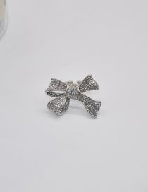 Fashion Silver Alloy Diamond Butterfly Open Ring