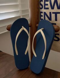 Fashion Royal Blue Solid Color Flip Flops