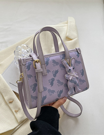 Fashion Purple Pu Printing Large Capacity Messenger Bag