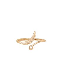 Fashion Gold Pure Copper Wing Open Ring