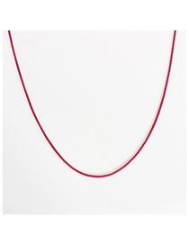 Fashion Red - Single Chain Alloy Geometric Chain Necklace