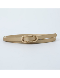 Fashion Gold Pu 8 Word Buckle Thin Belt