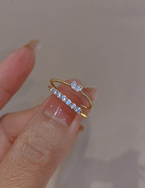 Fashion Gold Alloy Diamond Heart Open Ring