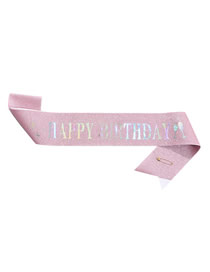 Fashion Pink Shoulder Strap-happybirthday Alloy Fine Flash Letter Shoulder Strap