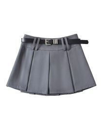 Fashion Dark Gray Polyester Pleated Skirt
