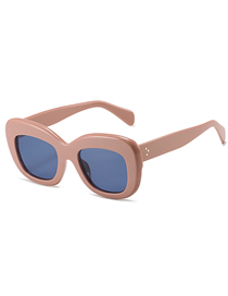 Fashion Pink Frame Blue Film Pc Cat Eye Large Frame Sunglasses