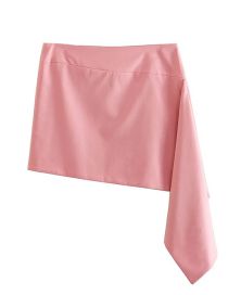 Fashion Pink Polyester Asymmetric Skirt