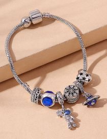 Fashion Silver Alloy Diamond Astronaut Planet Multi-element Bracelet