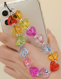 Fashion Love Acrylic Mixed Color Heart Phone Lanyard
