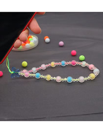 Fashion Color Acrylic Beads Beaded Phone Strap
